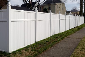 A white vinyl fence installed by a Fence Company in Minooka IL