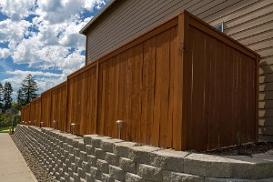 A tall, wood Privacy Fence in Lockport IL